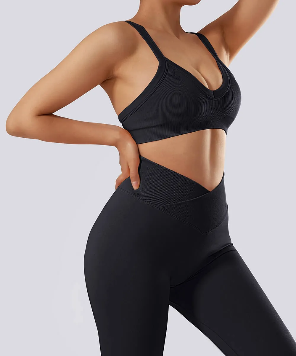 V Waist Legging Threaded Spaghetti Strap Sport Suit sold by MOOSLOVER product image thumbnail 4