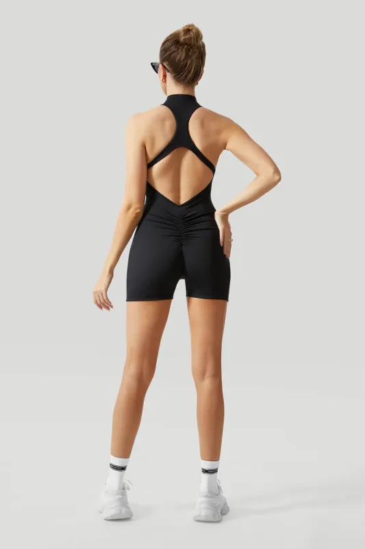 Halter Neck Backless V Back Romper sold by MOOSLOVER