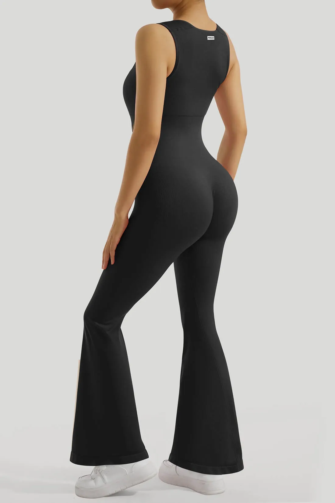 Queen Anne Neckline Flared Jumpsuit sold by MOOSLOVER product image thumbnail 3