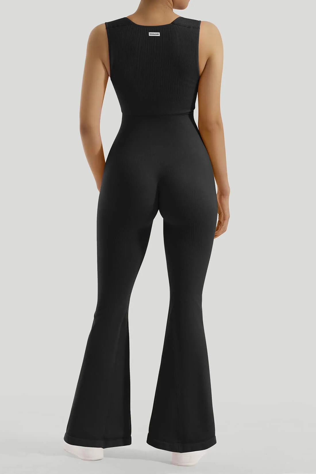 Queen Anne Neckline Flared Jumpsuit sold by MOOSLOVER product image thumbnail 2