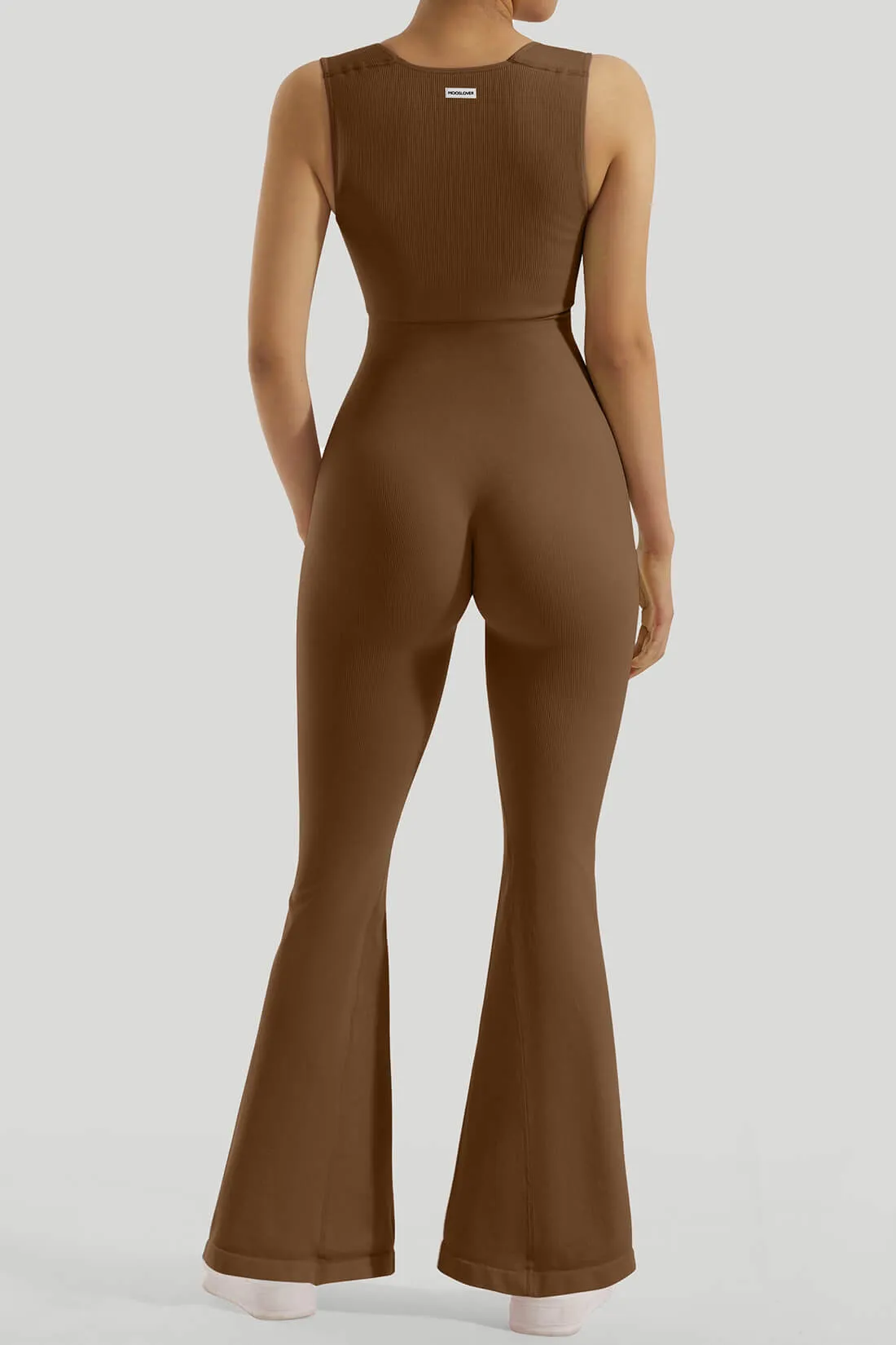 Queen Anne Neckline Flared Jumpsuit sold by MOOSLOVER product image thumbnail 5