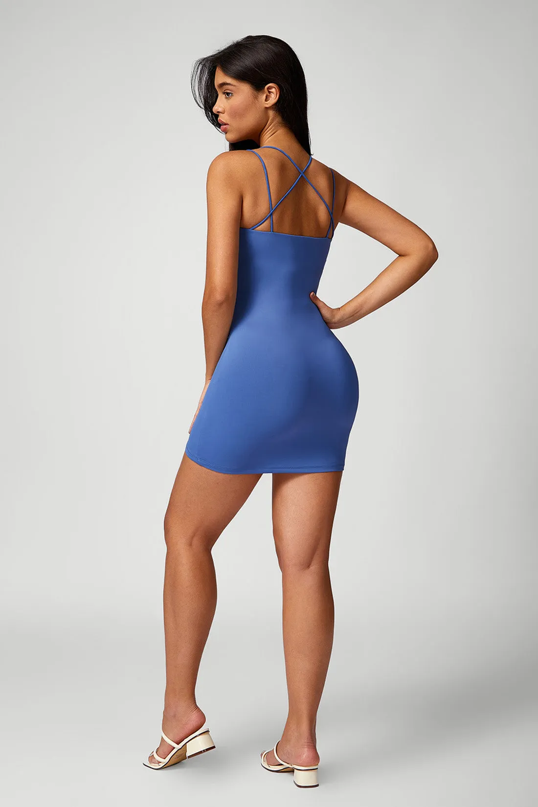 Back Crossover Mini Bodycon Dress sold by MOOSLOVER product image thumbnail 4