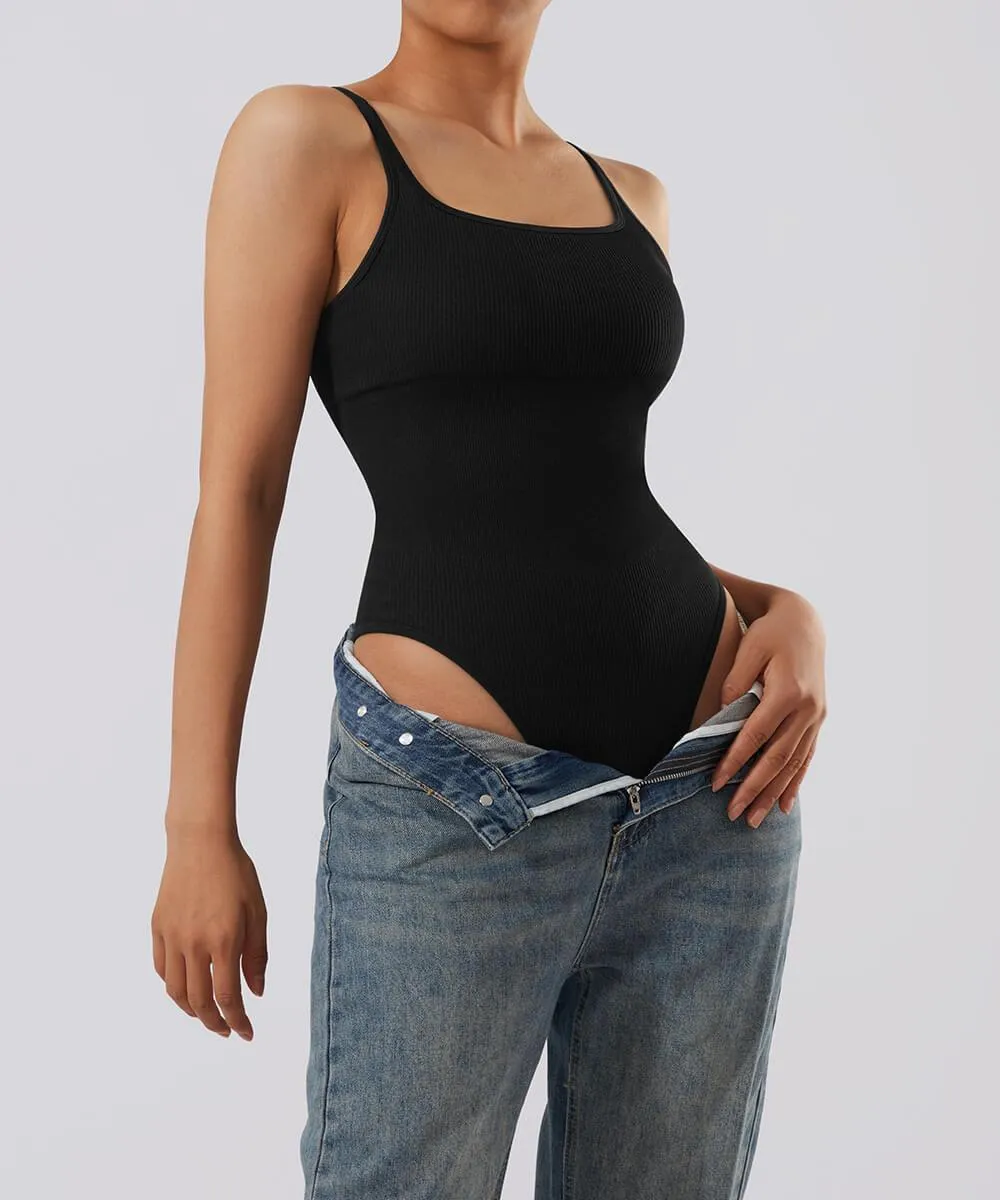 Backless Ribbed Spaghetti Strap Bodysuit sold by MOOSLOVER product image thumbnail 5