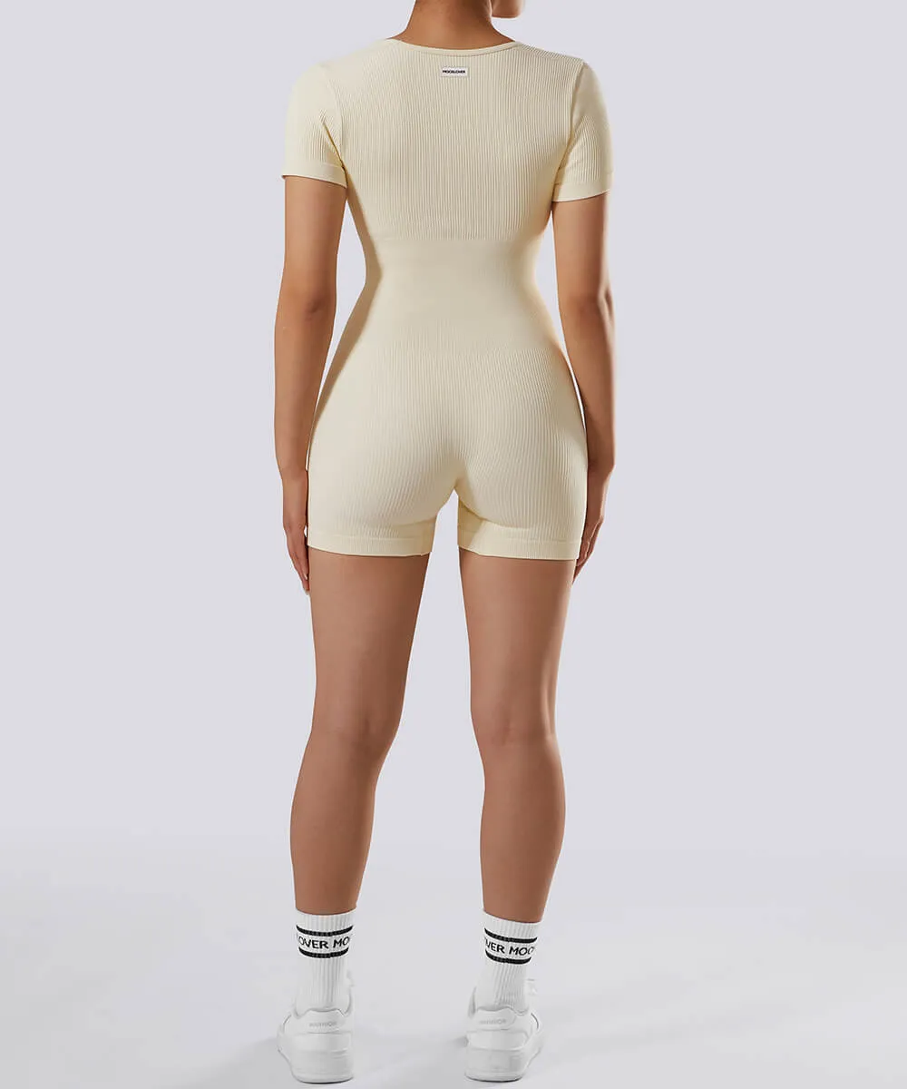 Short Sleeve Queen Anne Neckline Romper sold by MOOSLOVER product image thumbnail 5