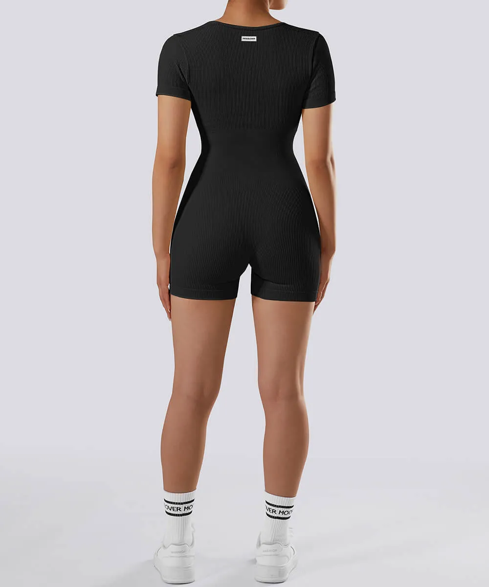 Short Sleeve Queen Anne Neckline Romper sold by MOOSLOVER product image thumbnail 2