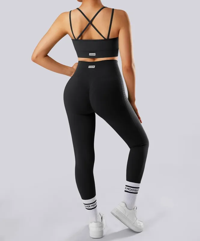 Solid Color 2Pcs Seamless Butt Lift Legging Set sold by MOOSLOVER