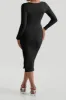 Long Sleeves Split Midi Dress sold by MOOSLOVER