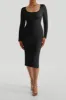 Long Sleeves Split Midi Dress sold by MOOSLOVER