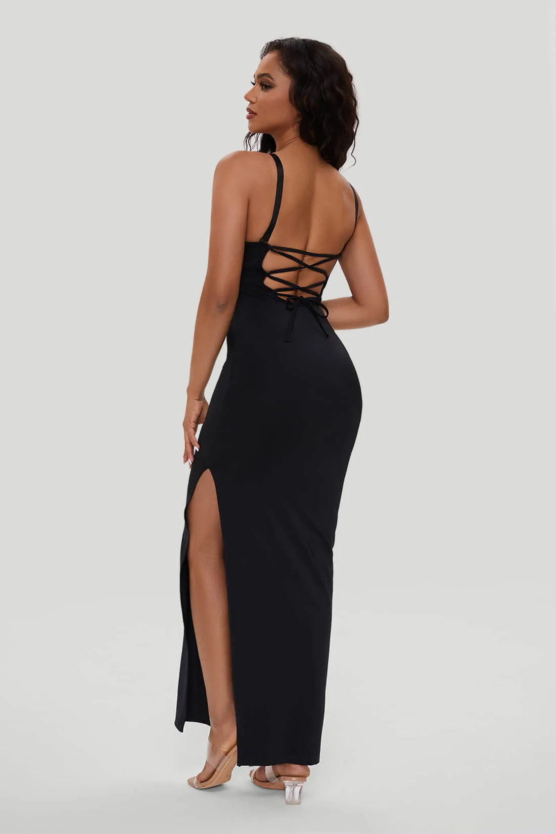 Lace Push Up Maxi Dress With Built-in Shapewear sold by MOOSLOVER product image thumbnail 4