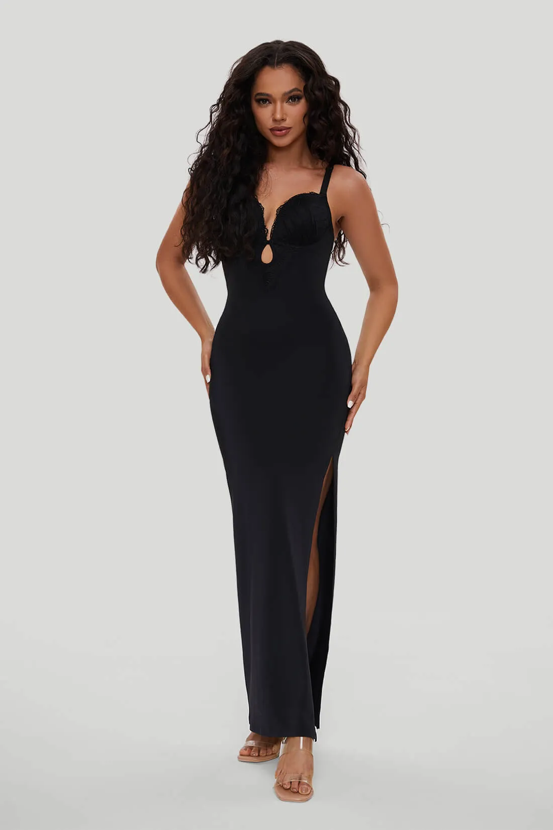Lace Push Up Maxi Dress With Built-in Shapewear sold by MOOSLOVER product image thumbnail 3