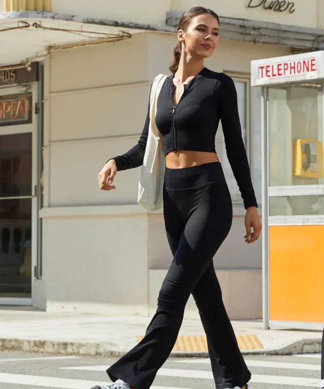 Ribbed Two-Way Zipper Yoga Set sold by MOOSLOVER