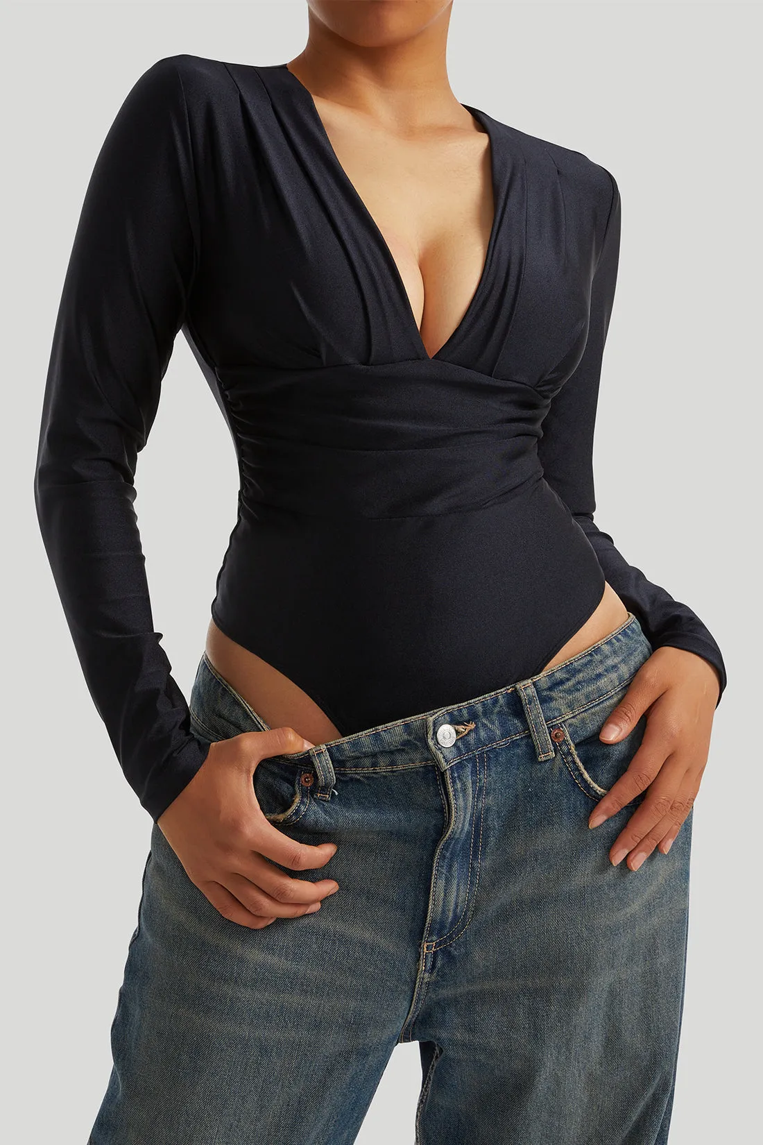 Tummy Control Shiny Fabrics Bodysuit sold by MOOSLOVER product image thumbnail 3