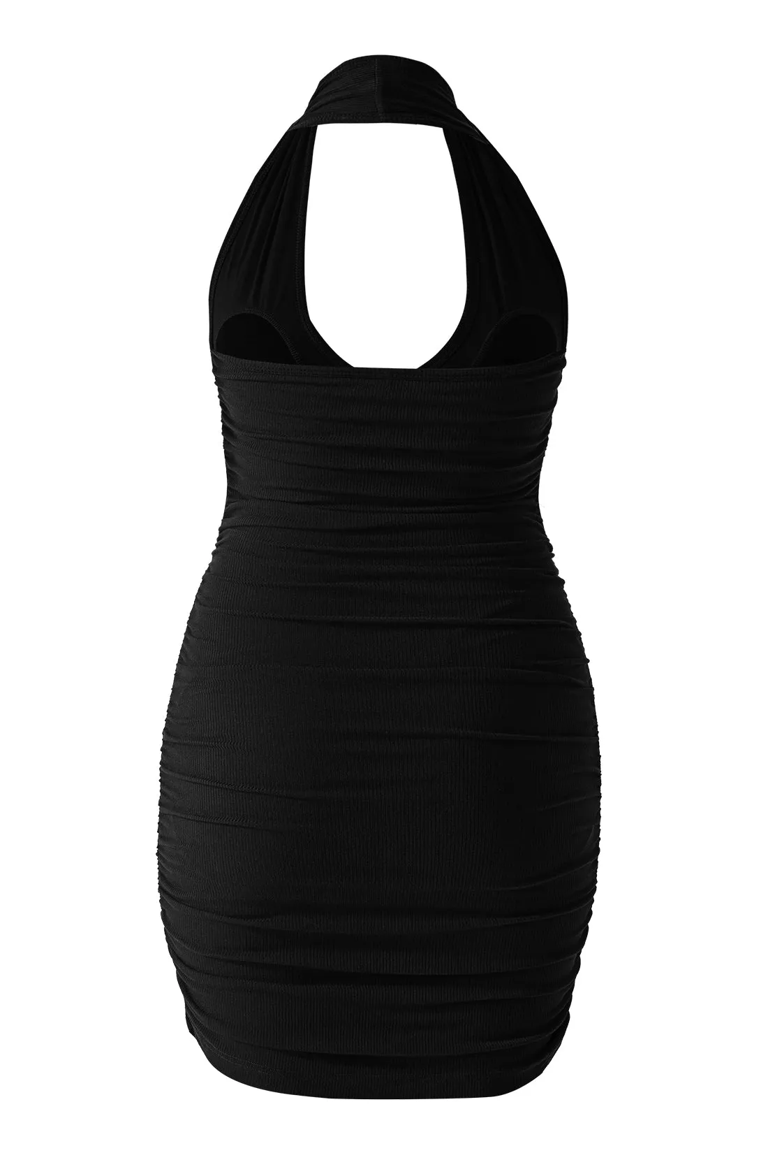 Neck Ruched Mini Dress With Built-in Shapewear sold by MOOSLOVER product image thumbnail 4