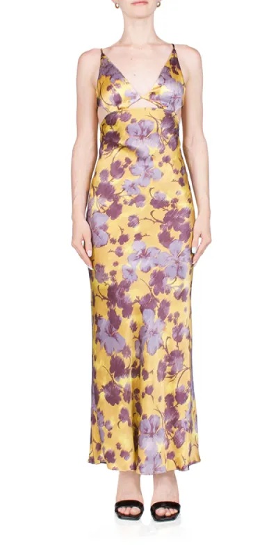 Indi Strappy Dress Golden Violet sold by Maison Rogue