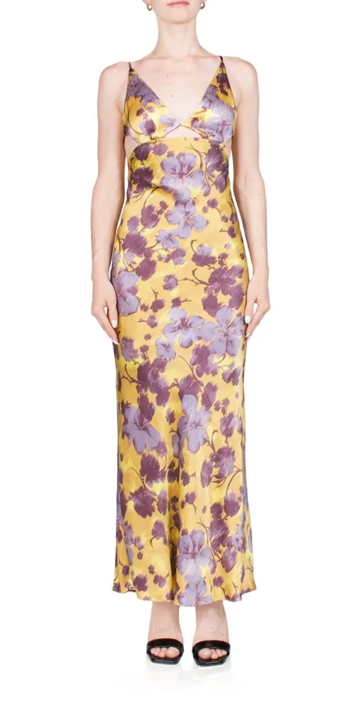Indi Strappy Dress Golden Violet sold by Maison Rogue