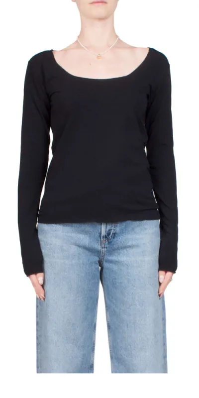 Scoop Neck Stretch Long Sleeve sold by Maison Rogue