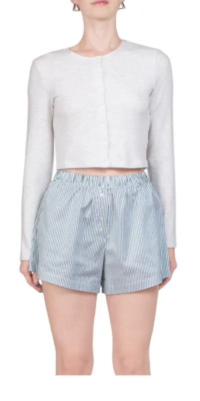 Lauren Crop Cardigan II Cloud sold by Maison Rogue