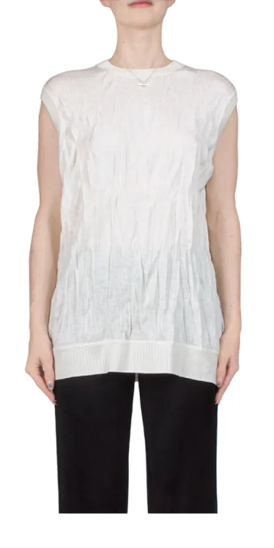 Sleeveless Crushed Knit Top sold by Maison Rogue