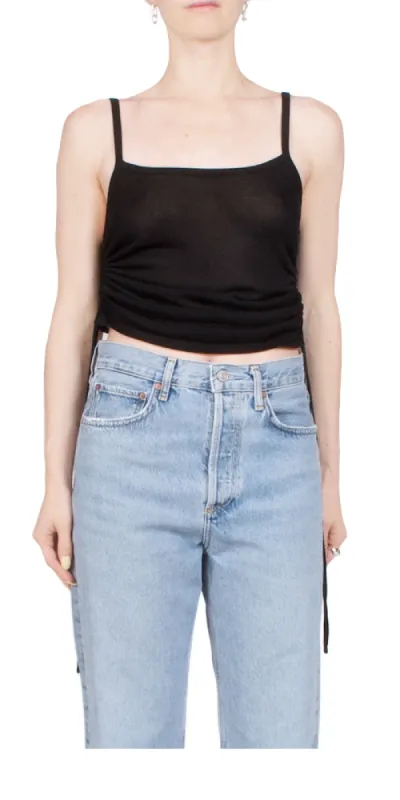 Ruched Tank Black made by St. Agni