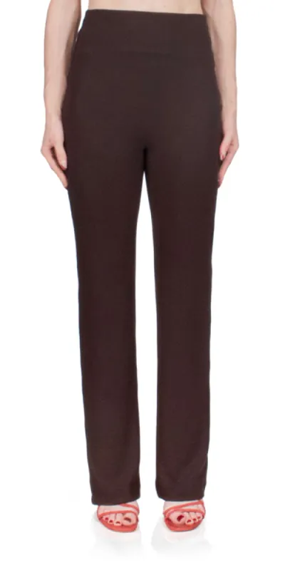 Lauren Straight Leg Pant Chocolate sold by Maison Rogue
