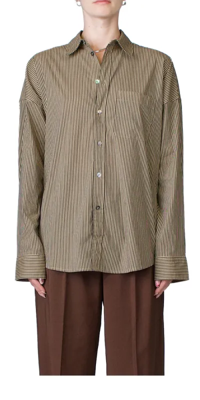 Uniform Top Tan/Grey Stripe sold by Maison Rogue