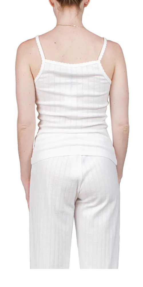 Pointelle Tank White sold by Maison Rogue product image thumbnail 3