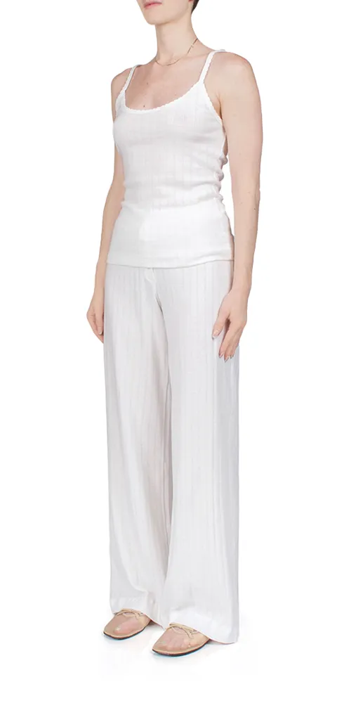 Pointelle Tank White sold by Maison Rogue product image thumbnail 2