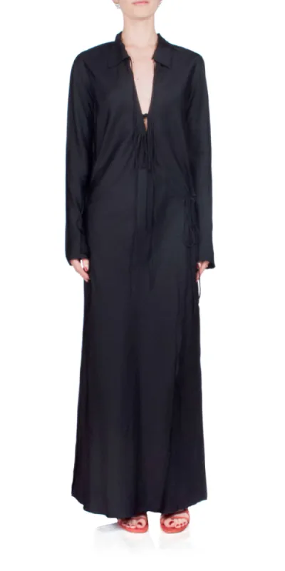 Emery Long Sleeve Tie Maxi Dress sold by Maison Rogue