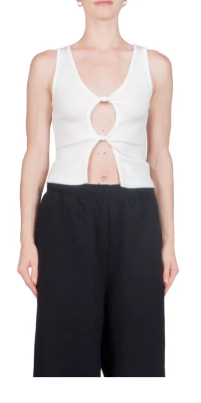Open Twist Tank White sold by Maison Rogue