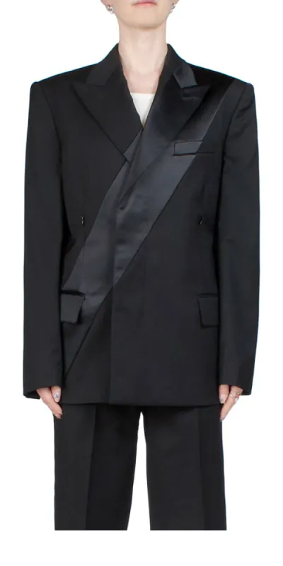 Virgin Wool Tuxedo Car Blazer made by Helmut Lang