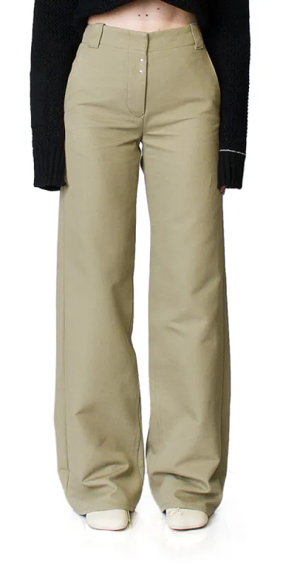 Wide Leg Khaki Pants sold by Maison Rogue