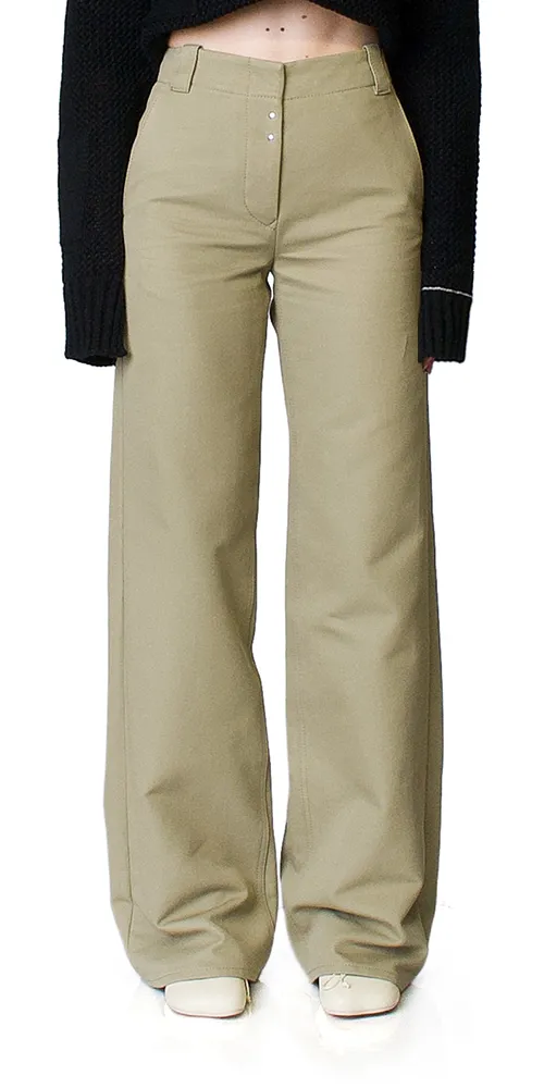 Wide Leg Khaki Pants sold by Maison Rogue
