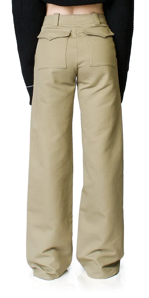 Wide Leg Khaki Pants sold by Maison Rogue product image thumbnail 3