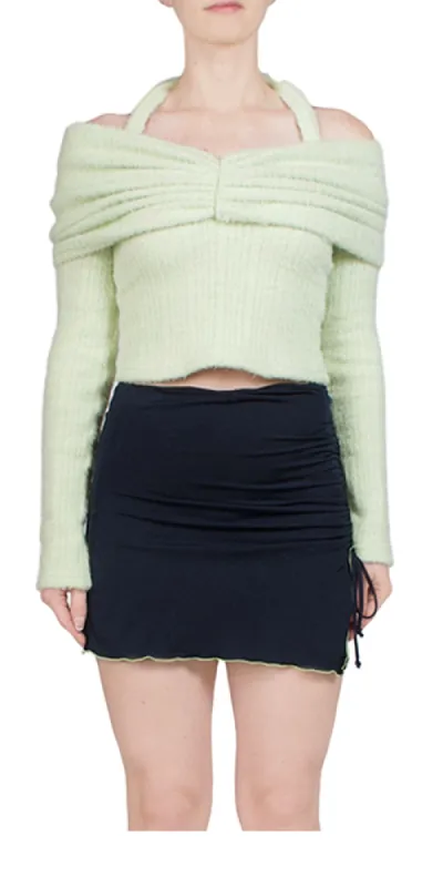 Ledi Off-The-Shoulder Ruched Knit Top sold by Maison Rogue