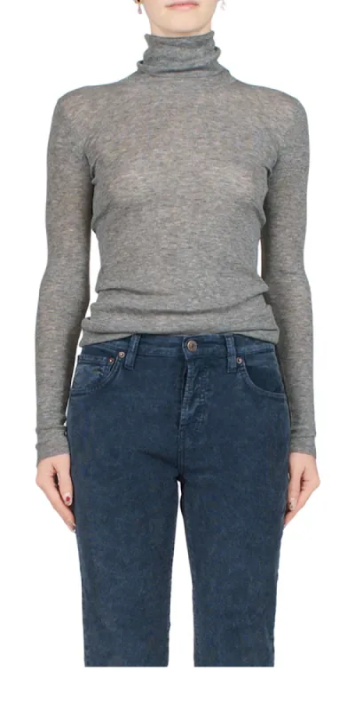 Slim Rib Turtleneck Grey made by 6397