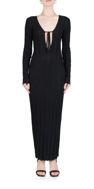 Liaison Knit Keyhole Maxi Dress sold by Maison Rogue