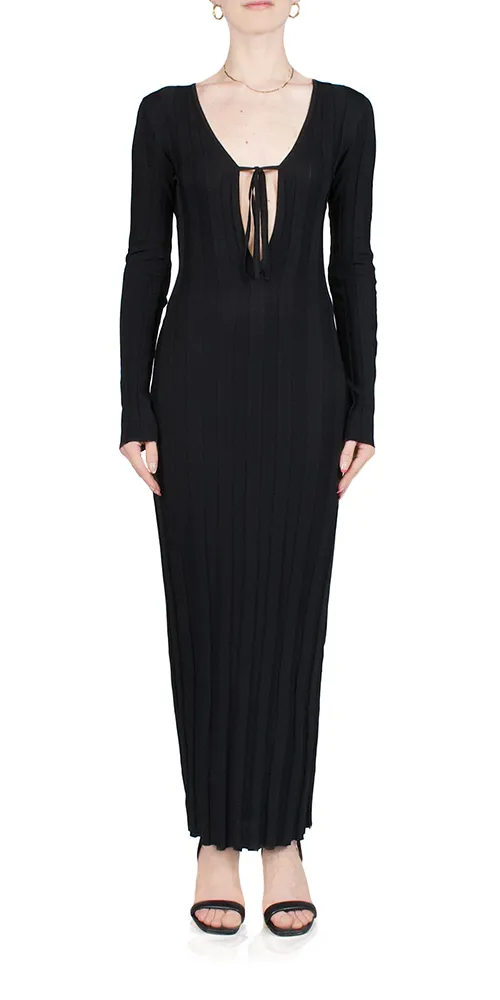 Liaison Knit Keyhole Maxi Dress sold by Maison Rogue