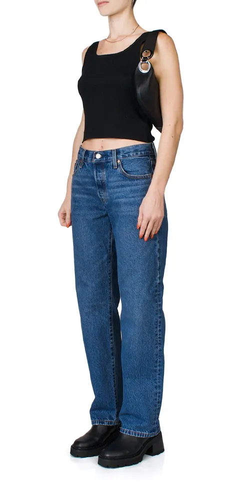 Cropped Scoop Neck Tank Black sold by Maison Rogue product image thumbnail 2