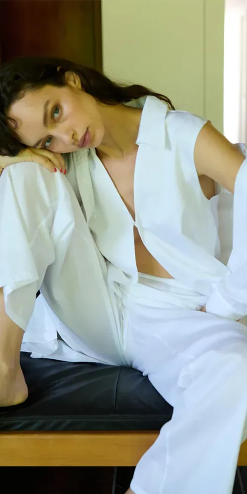 Yoko Collared Button Tank sold by Maison Rogue product image thumbnail 2