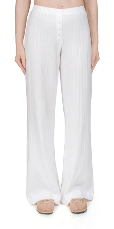 Pointelle Boxer Pant White made by Leset
