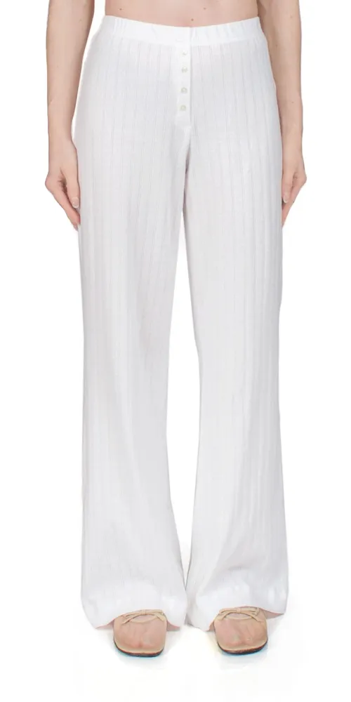 Pointelle Boxer Pant White sold by Maison Rogue