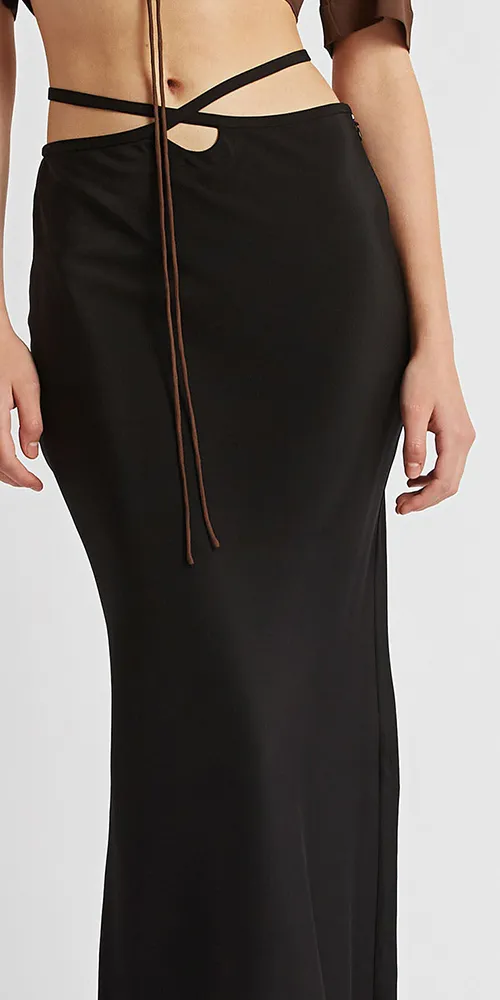 Loophole Tie Skirt Black sold by Maison Rogue product image thumbnail 2