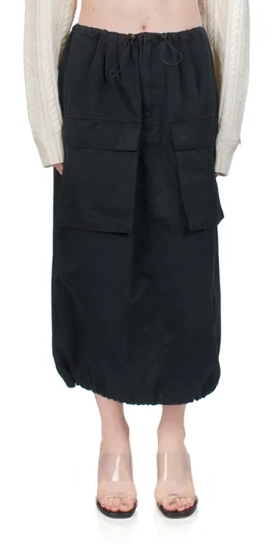 Cotton Gabardine Midi Skirt sold by Maison Rogue