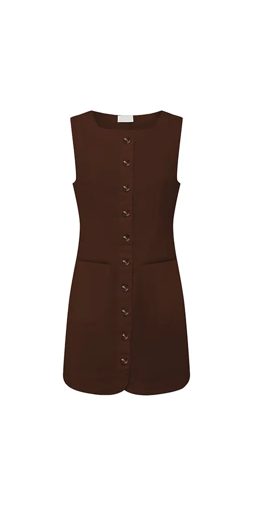 Emma Button Down Mini Chocolate sold by Maison Rogue product image thumbnail 4