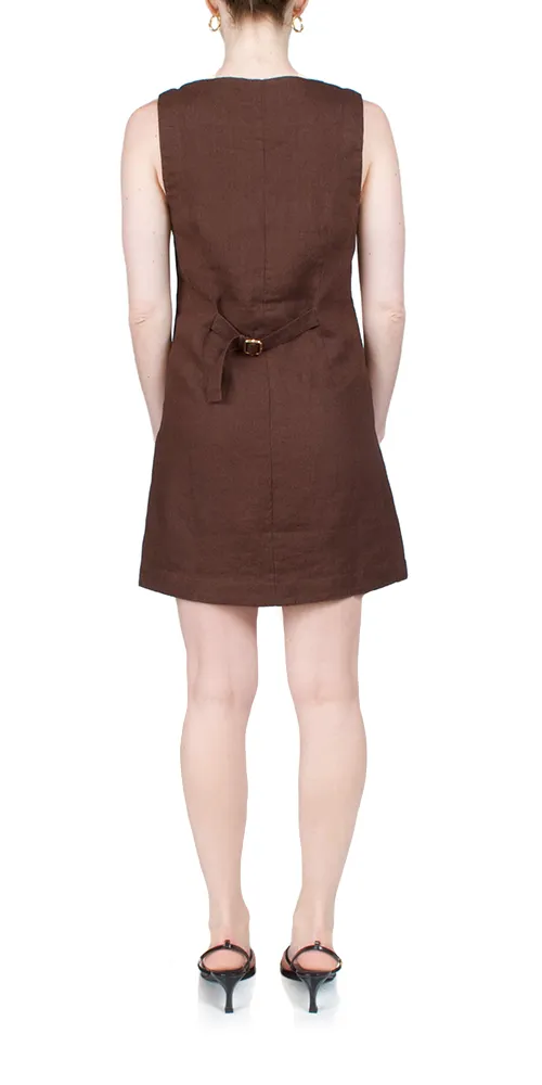 Emma Button Down Mini Chocolate sold by Maison Rogue product image thumbnail 3