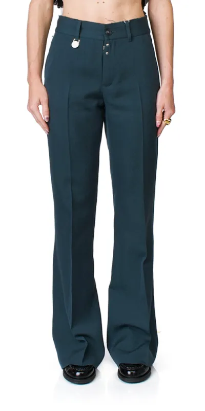 Wide Leg Trousers Petrol sold by Maison Rogue