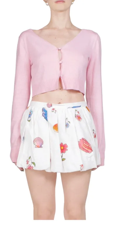 Estela Cardigan Camellia sold by Maison Rogue