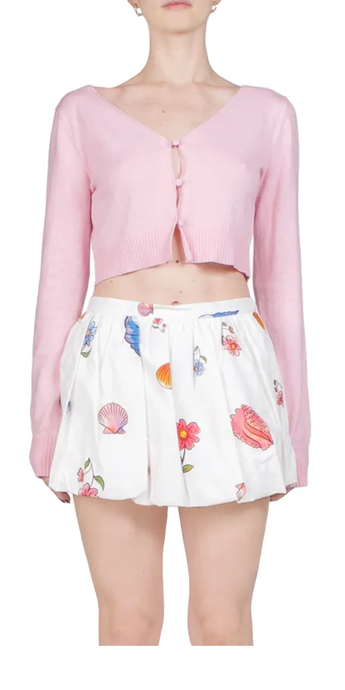 Estela Cardigan Camellia sold by Maison Rogue