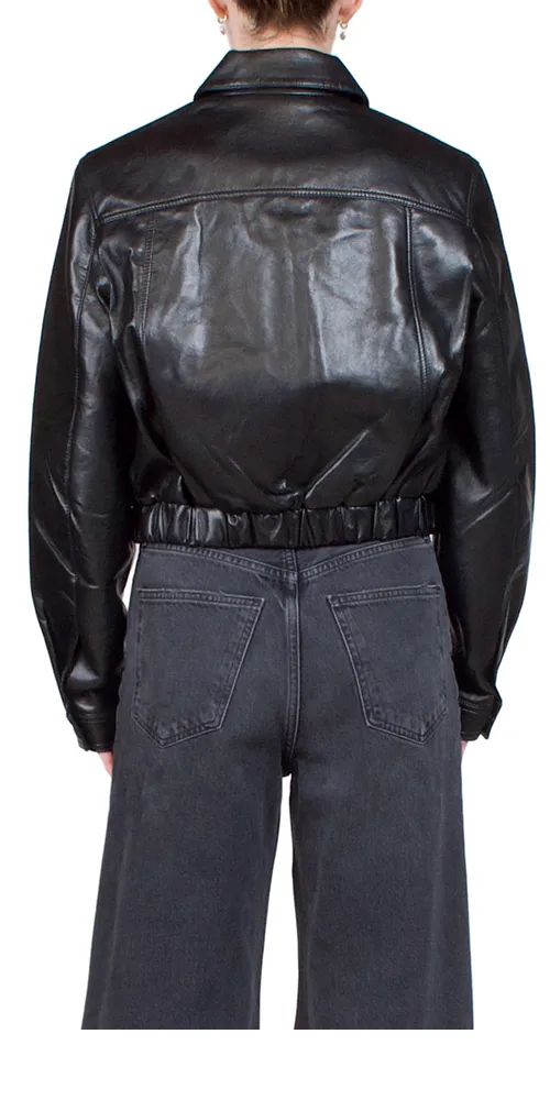 Shoreditch Ski Club x AGOLDE Essie Recycled Leather Jacket sold by Maison Rogue product image thumbnail 4