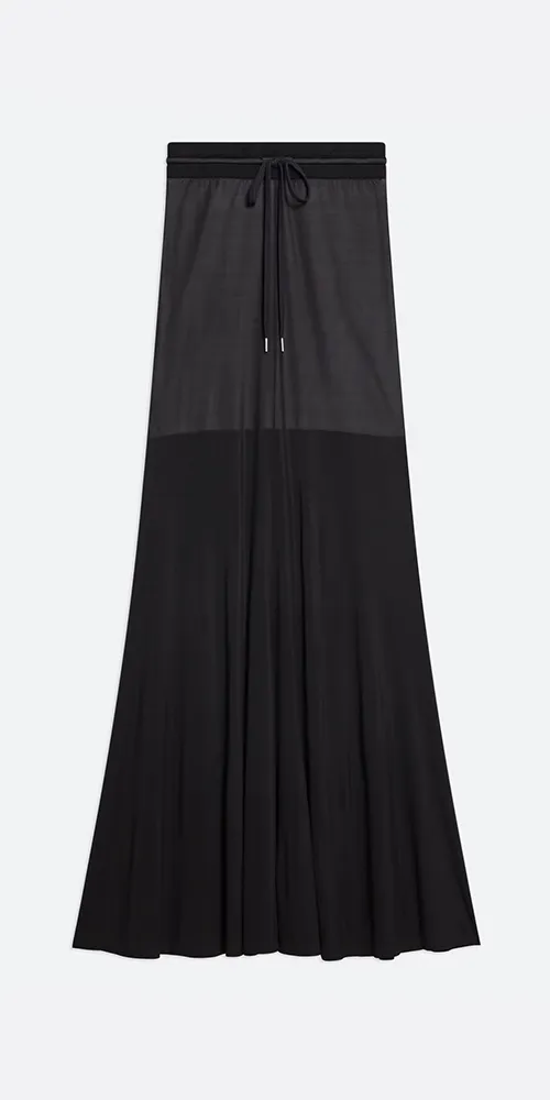 Layered Maxi Skirt Black sold by Maison Rogue